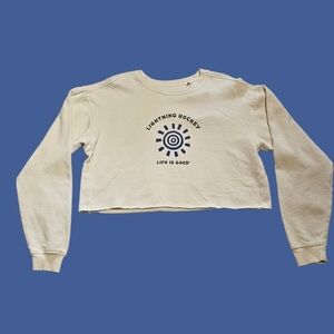Lightning Hockey Life is Good Cropped Crewneck
